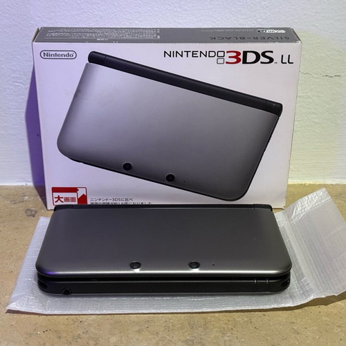 Nintendo 3DS XL Silver x Black console with games
