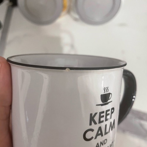 Mug used with a small chip
