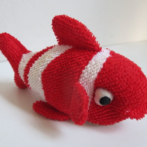 Plush handmade Nemo fish like new, red