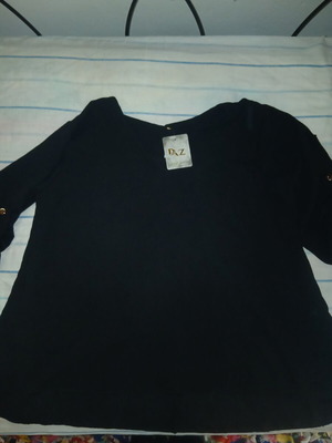 Blouse new, plus size, black, XXL-XXXL