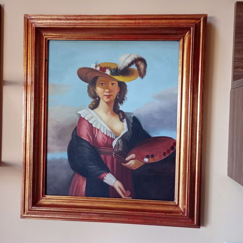 Painting like new with sturdy wooden frame