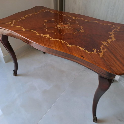 Solid Marquetry Coffee Table Antique
