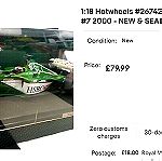  F1 JAGUAR R1 #7 - EDDIE URVING 2000 / HOT WHEELS / 1:18 / DIECAST