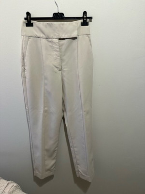 Zara winter pants like new, high waist, white-beige