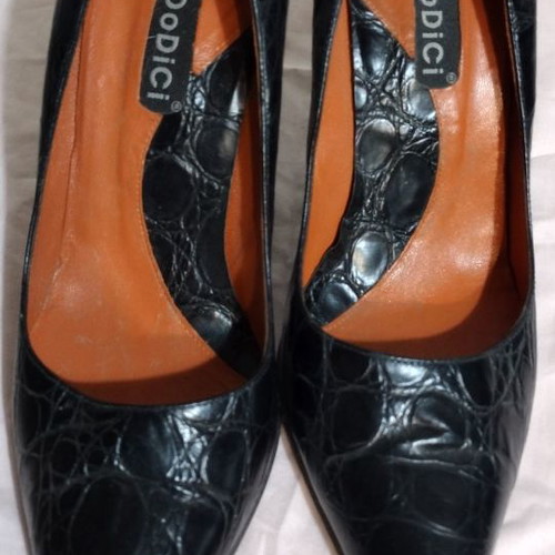 Leather handmade pumps used with high heel size 39 black