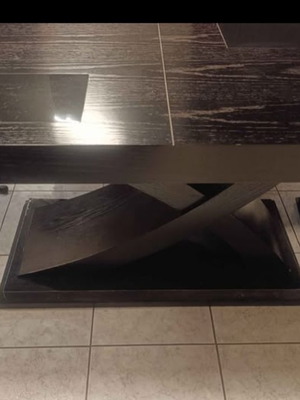 Dining table used, solid wood, dark brown, extendable 1.70x0.90m