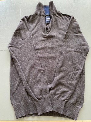 GreenWood men's knit pullover quarter-zip like new, size L, brown gray