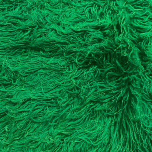 Woolen flokati rug handmade green, new