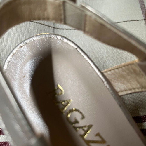 Slingback shoes gold champagne color new, size 37–37.5