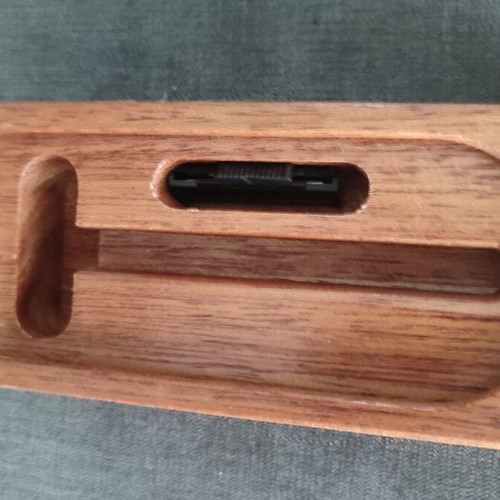 Vintage shaving set 90s with wooden case and Solingen shavette