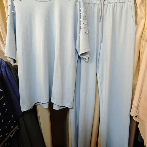 Women's set with pearls turquoise new, size L/XL
