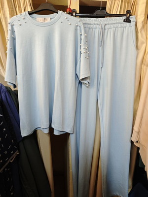 Women's set with pearls turquoise new, size L/XL