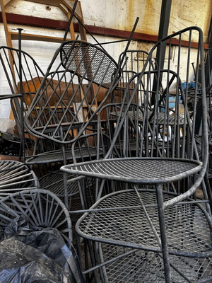 Iron chairs used, outdoor, pack of about 40 pieces