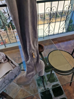 Over the knee sued boots Egoofficial γκρι σαν καινούργιες, μέγεθος 39