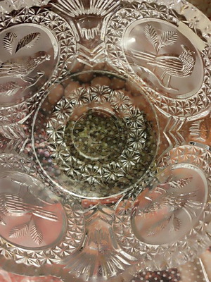 Vintage handmade crystal bowl 1970, new, Byrdes Hofbaum series
