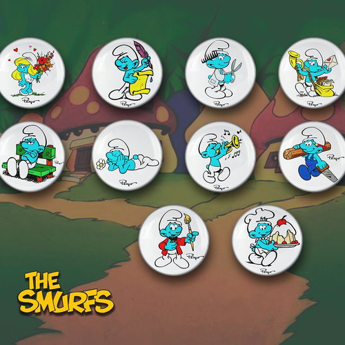 The Smurfs Pin Set new, classic 1984 edition, 10 pieces