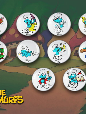 The Smurfs Pin Set new, classic 1984 edition, 10 pieces