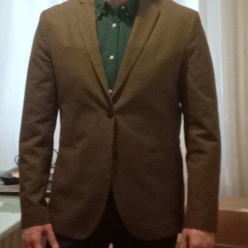 Sisley men's jacket olive size 50 slim comfort fit new