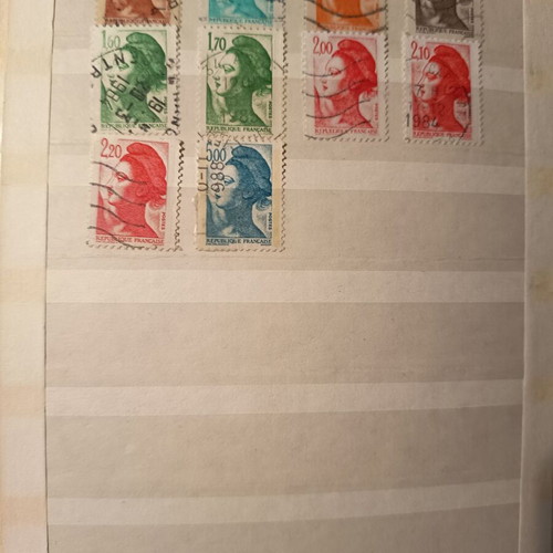 Vintage French Marianne postage stamps used, set of 23