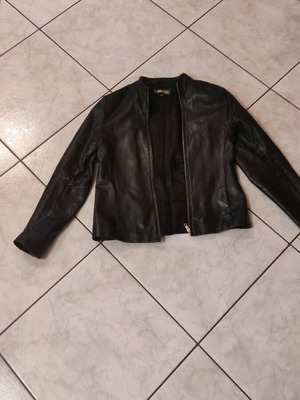 Dp Led leather jacket women's black like new, size S