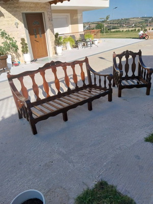 Monastic three-seat sofa with armchair used