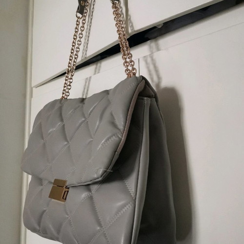Quilted shoulder bag gray-gold new H&M