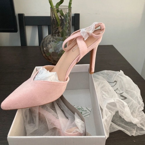 Pink slingback pumps new, size 38, velvet texture