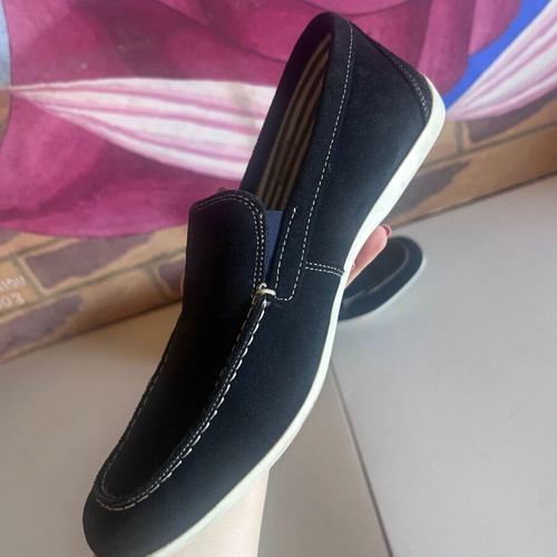 Giorgio Rinaldi men's suede loafers size 42, navy blue