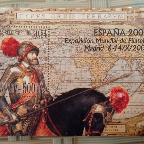 Collectible souvenir sheet for Exposicion Mundial de Filatelia Espana 2000 in excellent condition
