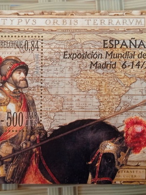 Collectible souvenir sheet for Exposicion Mundial de Filatelia Espana 2000 in excellent condition