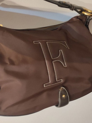 Gianfranco Ferre shoulder bag used, nylon and leather