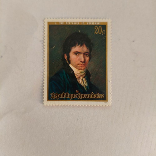 Beethoven commemorative stamp 1971 Rwanda