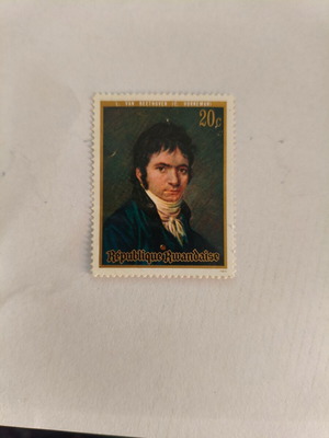 Beethoven commemorative stamp 1971 Rwanda