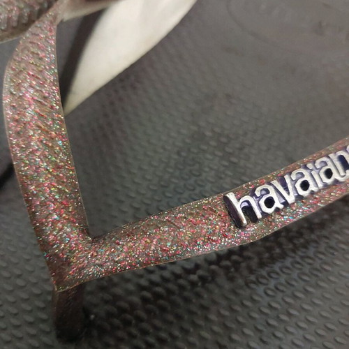 Havaianas Slim purple glitter flip flops like new size 41