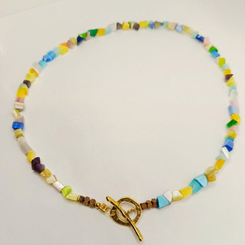 Women's Necklace with Semi-Precious Stones New, Stainless Steel