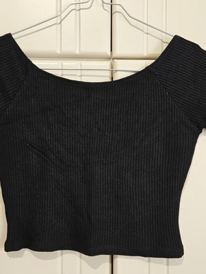 Pull & Bear cropped top, black, size M