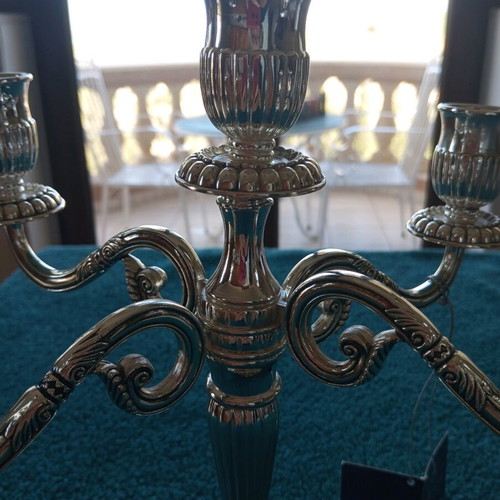 Silver-plated five-arm candlestick new