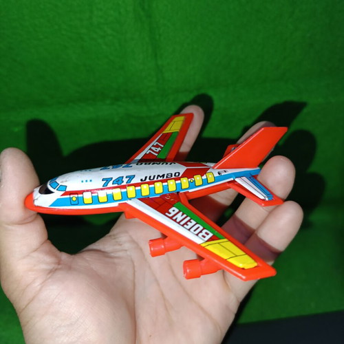 Vintage Japanese Boeing 747 Tin Toy airplane used