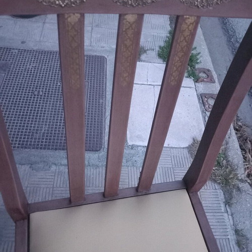 Chairs like new with yellow leather, set of two
