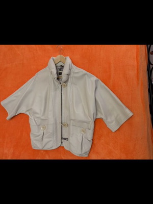 Leather jacket new white in sizes M and L