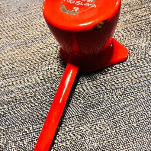 Vintage decorative briki used with red enamel Made in Yugoslavia