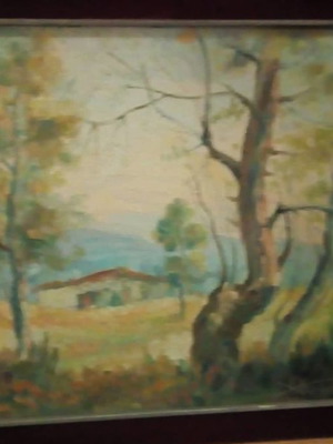 Oil painting Char. Palaiologos 1833-1901 with old frame 40x52
