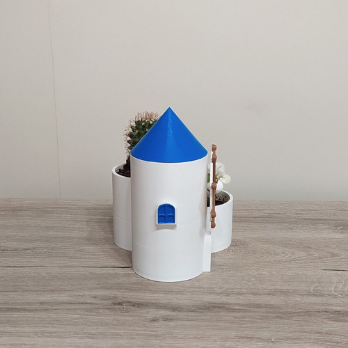 Mykonos Windmill 3D Printed Decorative Planter New
