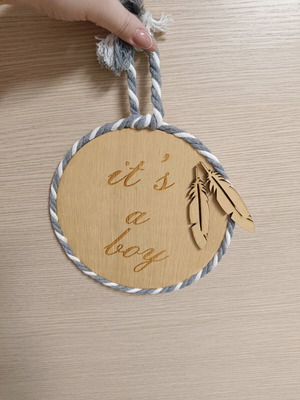 Wooden handmade hanging decoration for baby room like new