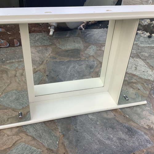 Bathroom mirror white with side cabinets, like new, lacquered wood