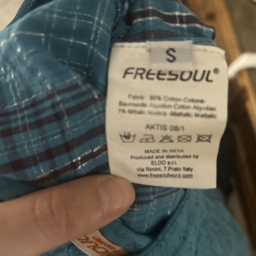 Freesoul Vintage Boho Top size S like new, petrol turquoise