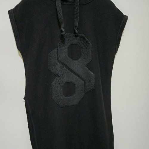 Sleeveless Hoodie Eight 8 like new, black, one size