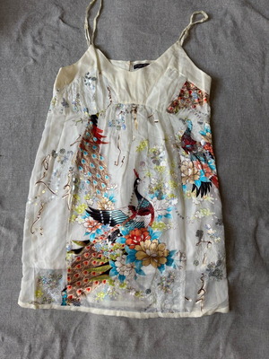 Mini embroidered dress with sequins like new, white multicolor