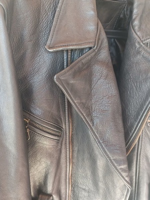 Μπουφάν Hidesign από δέρμα M μεταχειρισμένο, μαύρο, oversized