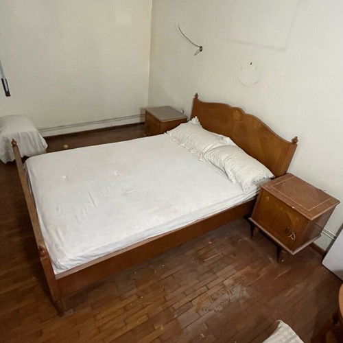 Vintage bedroom set used with bed, 2 nightstands and boudoir